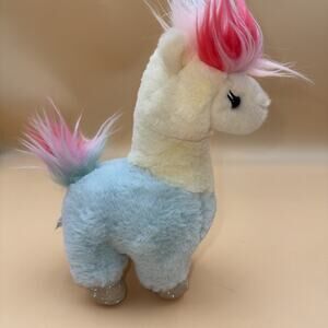 Aurora Llama Plush 7” Standing Stuffed Animal Toy Soft Multicolor